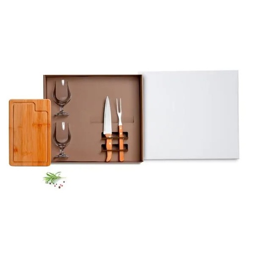 [KT-9015M-BCO] KIT CHURRASCO COM COPOS - 5 PÇS