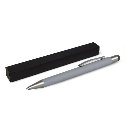 [CE-87002] CANETA ESFEROGRÁFICA EM ALUMÍNIO COM PONTA TOUCH - CINZA