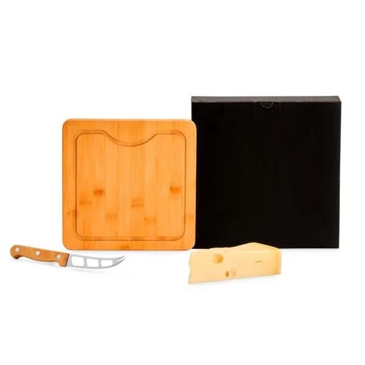 [PD-80073] CONJUNTO PARA QUEIJO EM BAMBU/MADEIRA/INOX - 2 PÇS