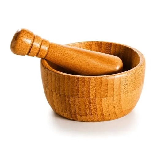 [TE-00853] AMASSADOR DE TEMPEROS EM BAMBU COM PILÃO DE 10CM