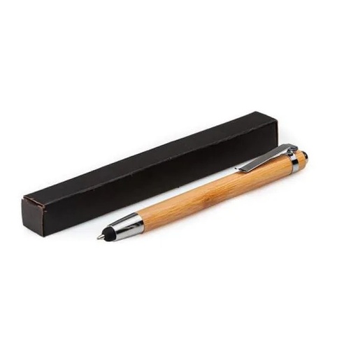 [CE-76003] CANETA ESFEROGRÁFICA EM BAMBU E METAL COM PONTA TOUCH