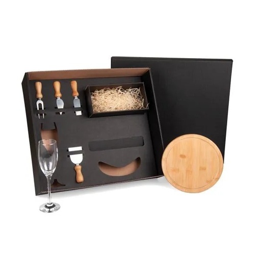 [KT-90025] KIT QUEIJO E CHAMPAGNE - 6 PÇS - NÃO ACOMPANHA GARRAFA