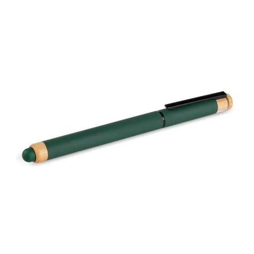 [CR-92005-900] CANETA ROLLER EM ALUMÍNIO RECICLADO /  BAMBU - VERDE