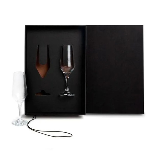 [VI-08722] JOGO DE TAÇAS DE VIDRO P/ CHAMPAGNE 186 ML - 2 PÇS