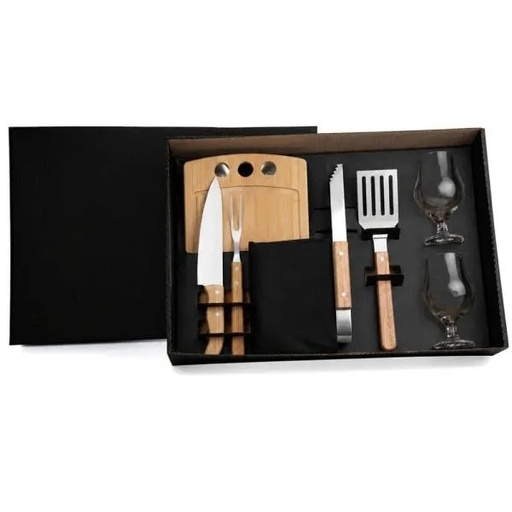 [KT-90254] KIT PARA CHURRASCO / HAMBÚRGUER / CERVEJA - 10 PÇS