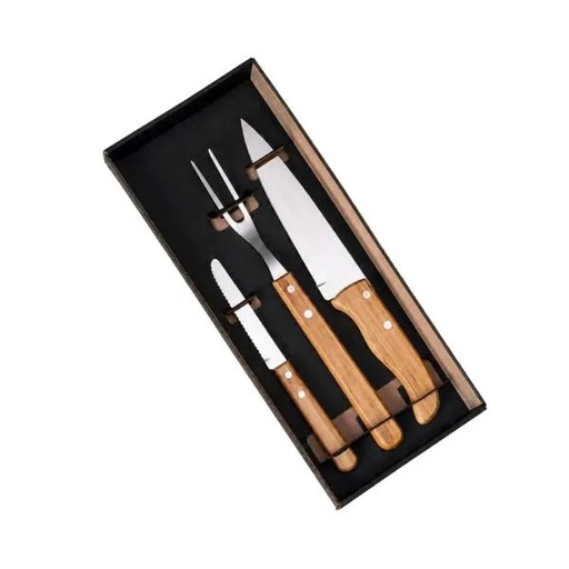 [KF-02723] KIT DE FACAS COM TAMANHO 7", 4" E GARFO - 3 PÇS