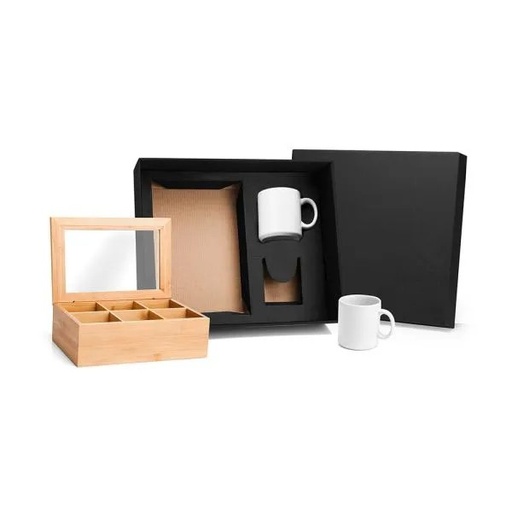 [KT-90118] KIT PARA CHÁ EM BAMBU E CANECA - 3 PÇS