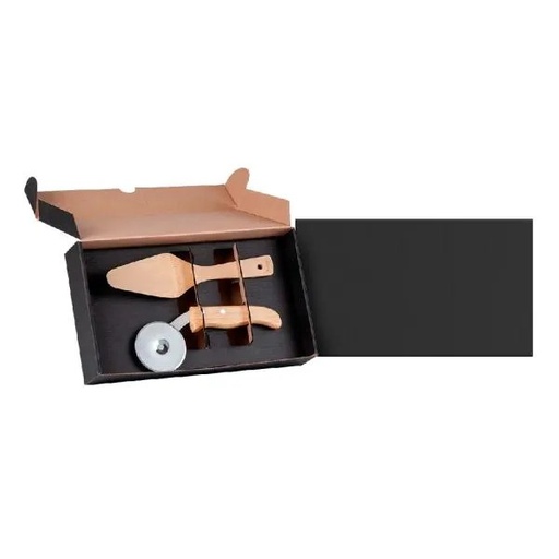 [UD-07593] CORTADOR DE PIZZA INOX / BAMBU C/ ESPÁTULA