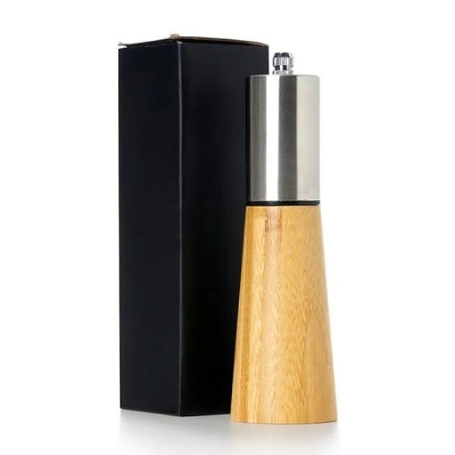 [TE-00933] MOEDOR DE SAL GROSSO E PIMENTA EM BAMBU / INOX