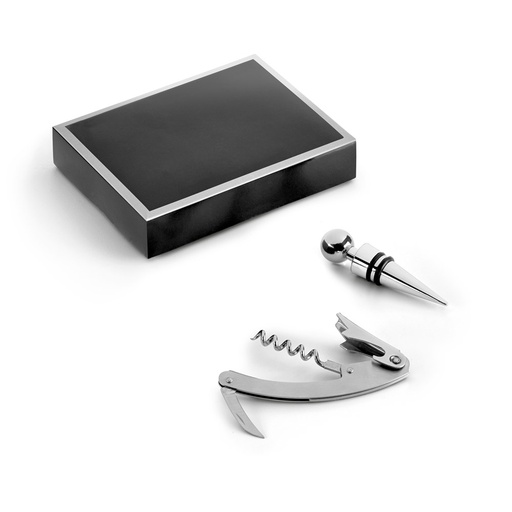 [94191-127] BARREL. Conjunto para vinho em zinco e inox