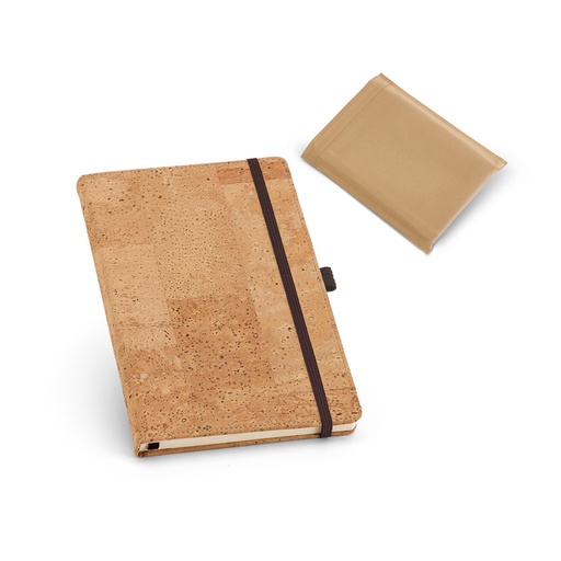 [93731-160] PORTEL A6. Caderno A6 de capa dura em cortiça, com páginas lisas