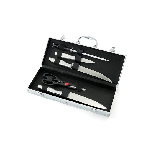[X151882] KIT CHURRASCO C/ 5 PEÇAS NA MALETA