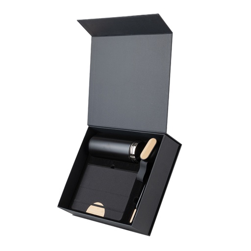 [CJ305] Kit escritório Caderno, Garrafa e Caneta Metalica