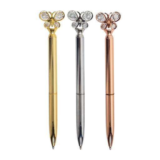 [X189561] CANETA METAL BORBOLETA