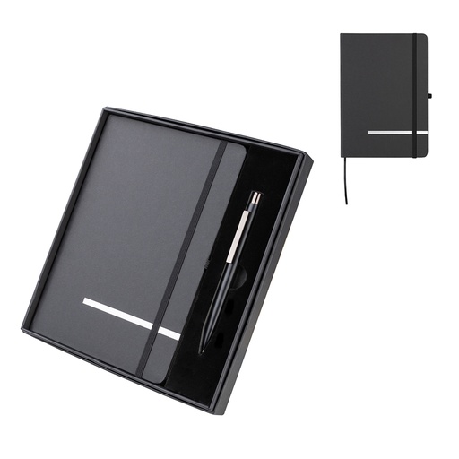 [CJ130] Kit Escritório Caderno tamanho A5 com capa dura e Caneta Metal