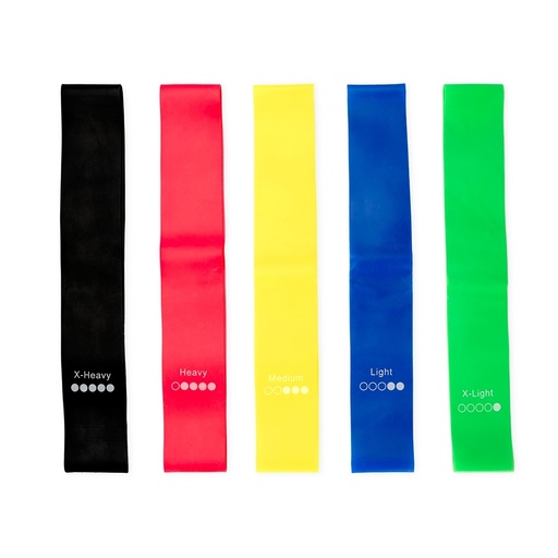 [X191280] KIT ELÁSTICOS PARA EXERCÍCIOS COM 5 PEÇAS