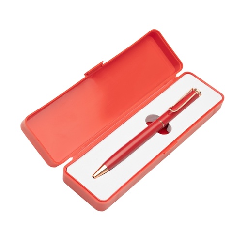 [X126063] CANETA METAL C/ BOX DE  PLÁSTICO