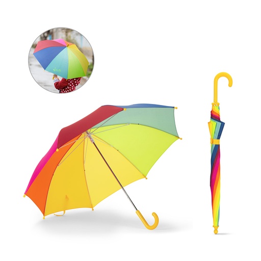 [99168-100] OLIVIA. Guarda-chuva colorido para criança de 19" em poliéster 190T