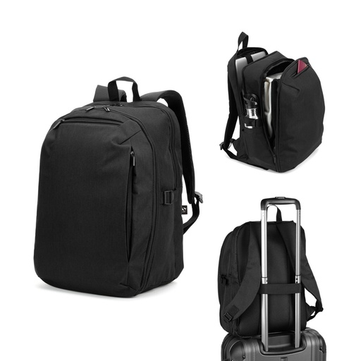 [92540-103] UDINE. Mochila com um compartimento de abertura total em poliéster reciclado 300D de alta densidade (16")