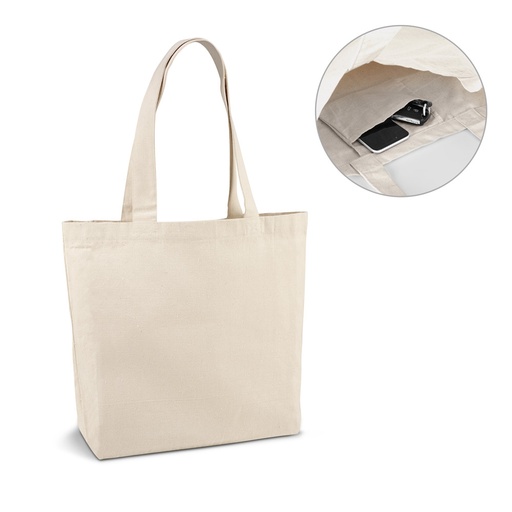 [92820-150] BETO. Sacola 100% algodão canvas (280 g/m²) com bolso interior
