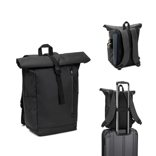 [92571-103] OSASCO BPACK. Mochila "Roll top" (14") em poliéster reciclado 600D de alta densidade com revestimento resistente à água (20 L)