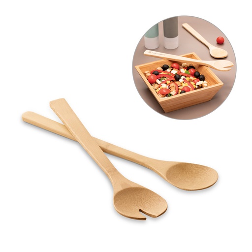 [93969-160] SALVY. Conjunto de 2 talheres para salada em bambu