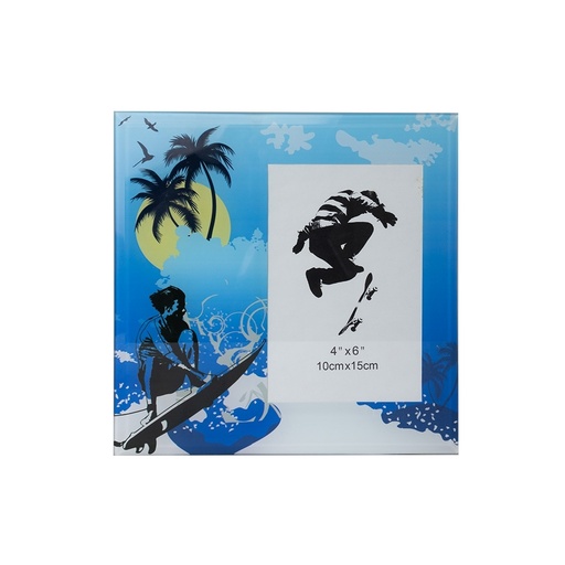[X163309] PORTA RETRATO SURF 10X15 CM VIDRO