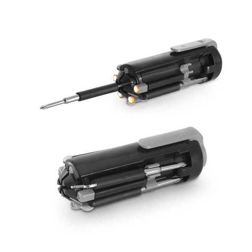 [94017-123] GABRO. Conjunto de ferramentas em ABS com 6 LEDs e 5 pontas diferentes removíveis