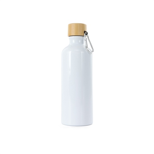 [X144541] GARRAFA ALUMÍNIO 500ML TAMPA BAMBU