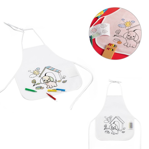 [59834-106] GUSTEAU. Avental de criança para colorir em non-woven (80 g/m²)