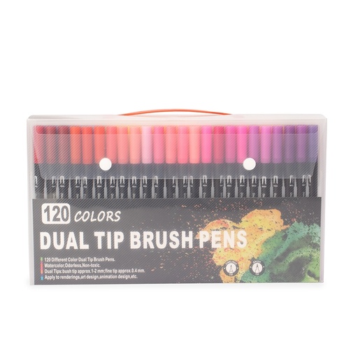 [X205184] KIT CANETINHAS PONTA DUPLA 120 CORES