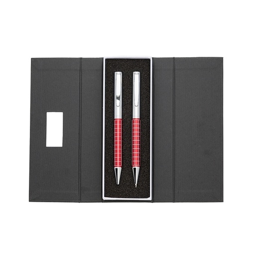 [X090980] KIT CANETA E LAPISEIRA DE METAL