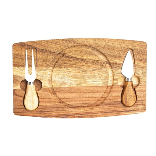 [X121916] KIT QUEIJO 2 PÇS + TÁBUA REDONDA