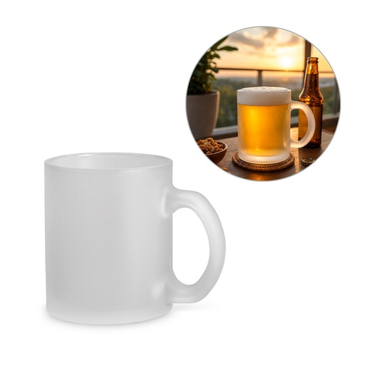 [94398-106] KENNY M. Caneca em vidro com efeito fosco (530 mL)