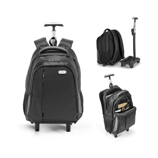 [92293-113] MIAMI. Mochila trolley para notebook (17'') em Nylon 999 impermeável com 2 rodas e sistema de proteção integrado (30 L)