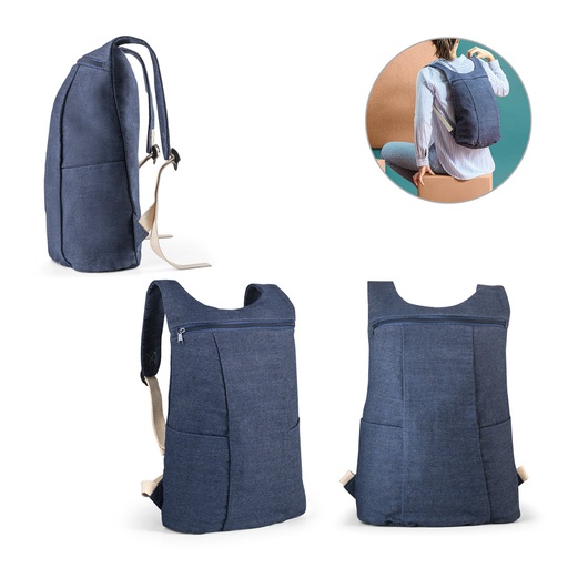 [92094-104] DENIM BPACK. Mochila casual em denim reciclado 8 L (300 g/m²)