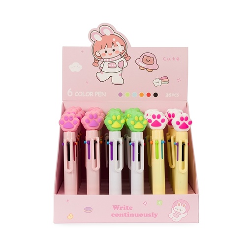 [X202584] CANETA PLÁSTICA PATINHA MULTICOLOR