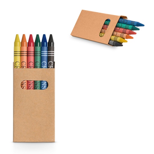 [51754-160] EAGLE. Caixa de papel kraft reciclado com 6 gizes de cera