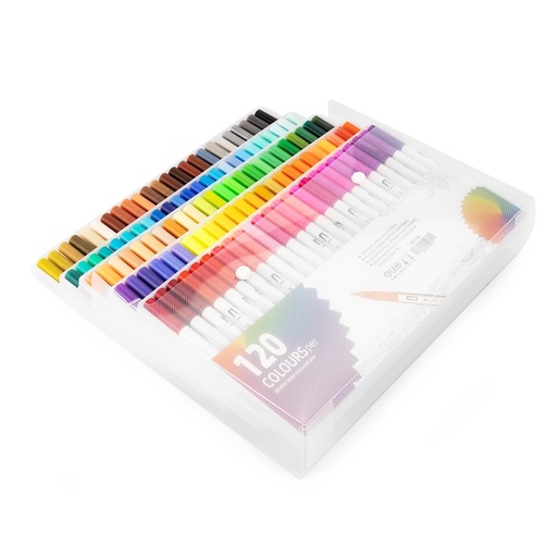 [X199400] KIT CANETINHAS PONTA DUPLA 120 CORES