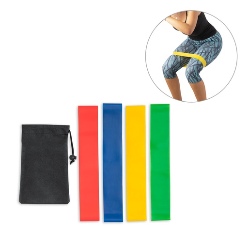 [99970-103] BURPEE. Conjunto de 4 bandas elásticas de ginástica com bolsa de non-woven
