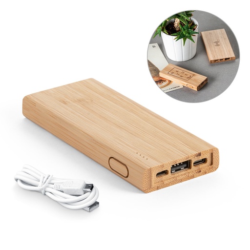[57915-160] KOHN 5'0. Bateria portátil em bambu (5'000 mAh)
