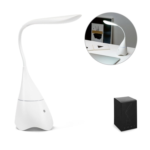 [54734-106] GRAHAM. Luminária de mesa com caixa de som em ABS com 18 LEDs de alto brilho