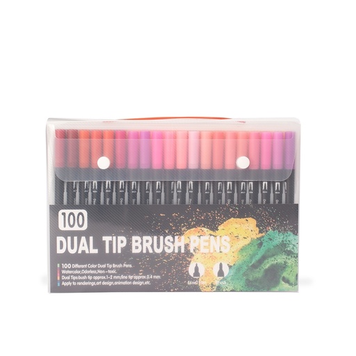 [X205176] KIT CANETINHAS PONTA DUPLA 100 CORES