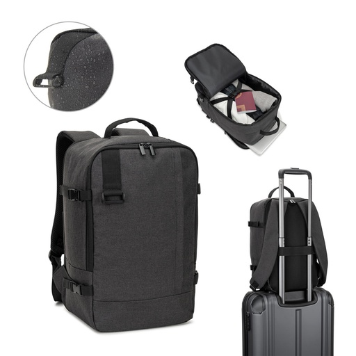 [92361-133] CIES. Mochila desenvolvida para cumprir as dimensões exigidas pelas companhias aéreas em poliéster reciclado 600D de alta densidade com acabamento repelente à água (20 L)