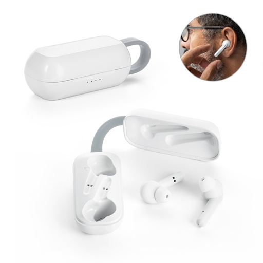 [57937-123] RUBIN WH. Fones de ouvido wireless com autonomia de 3h, em ABS