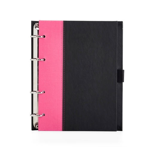 [X161128] CADERNO FICHÁRIO DE COURO SINTÉTICO