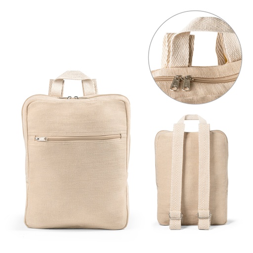 [92938-160] MARBELLA. Mochila em juco (mistura de algodão e juta, 275 g/m²) 7 L