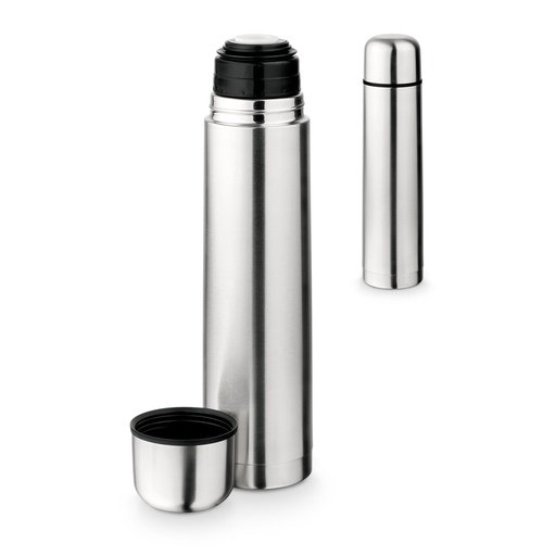 [94679-107] LITER. Garrafa térmica em aço inox de parede dupla isolada a vácuo (1 L)
