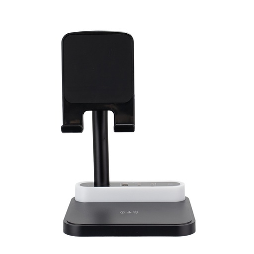[X166464] BASE DE CARREGAMENTO COM SUPORTE CELULAR E LUMINÁRIA
