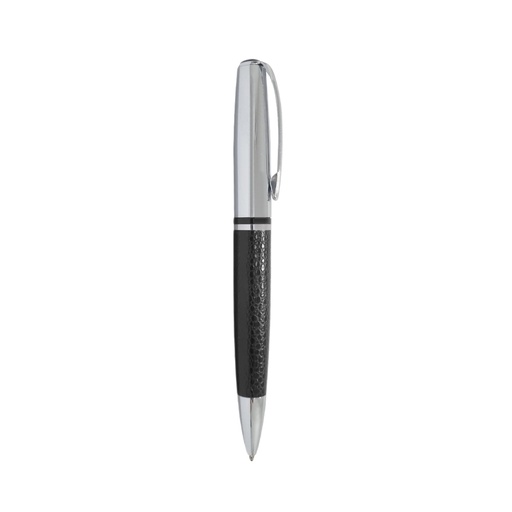[X026042] CANETA METAL BRILHANTE C/ COURO